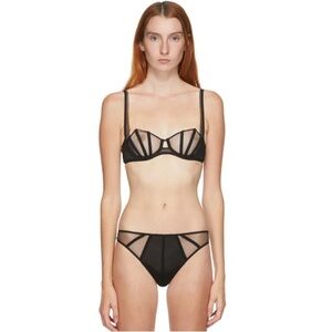 Kiki de Montparnasse illusion balconette bra & briefs set NWT size xs / 32B